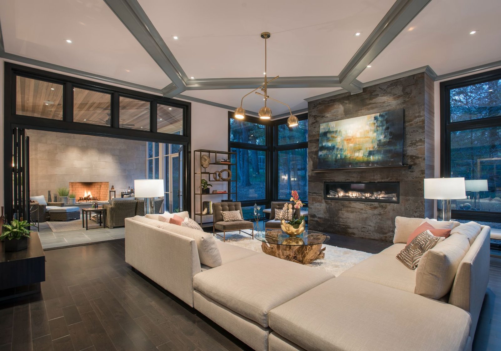 design home studios - custom living room - white sofa