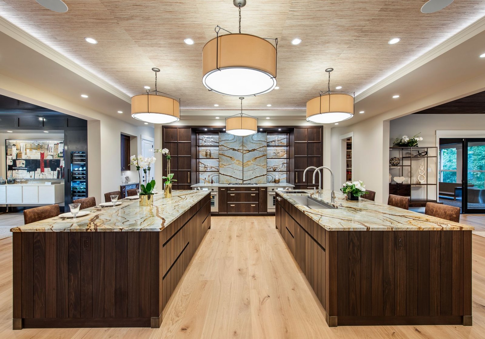 new homes Philadelphia pa - design home studios - kitchen breakfast bar - organic modern dark cabinets