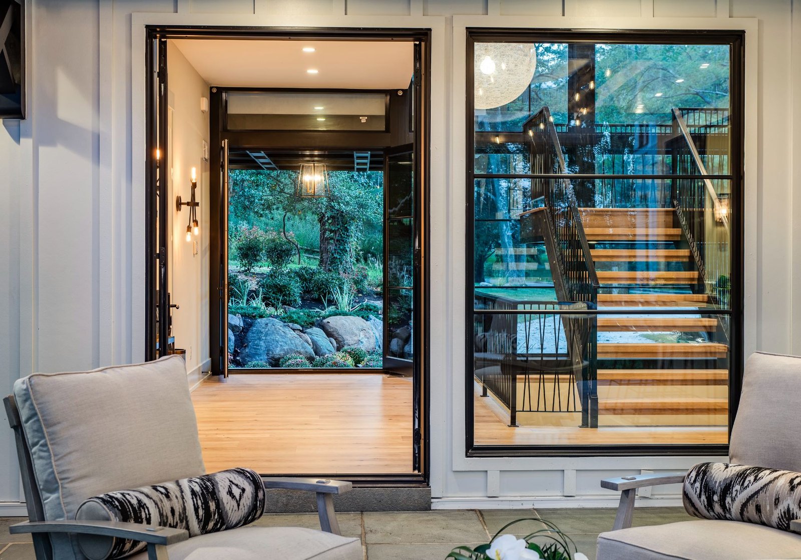 new homes Philadelphia pa - design home studios - modern farmhouse - home exterior patio area