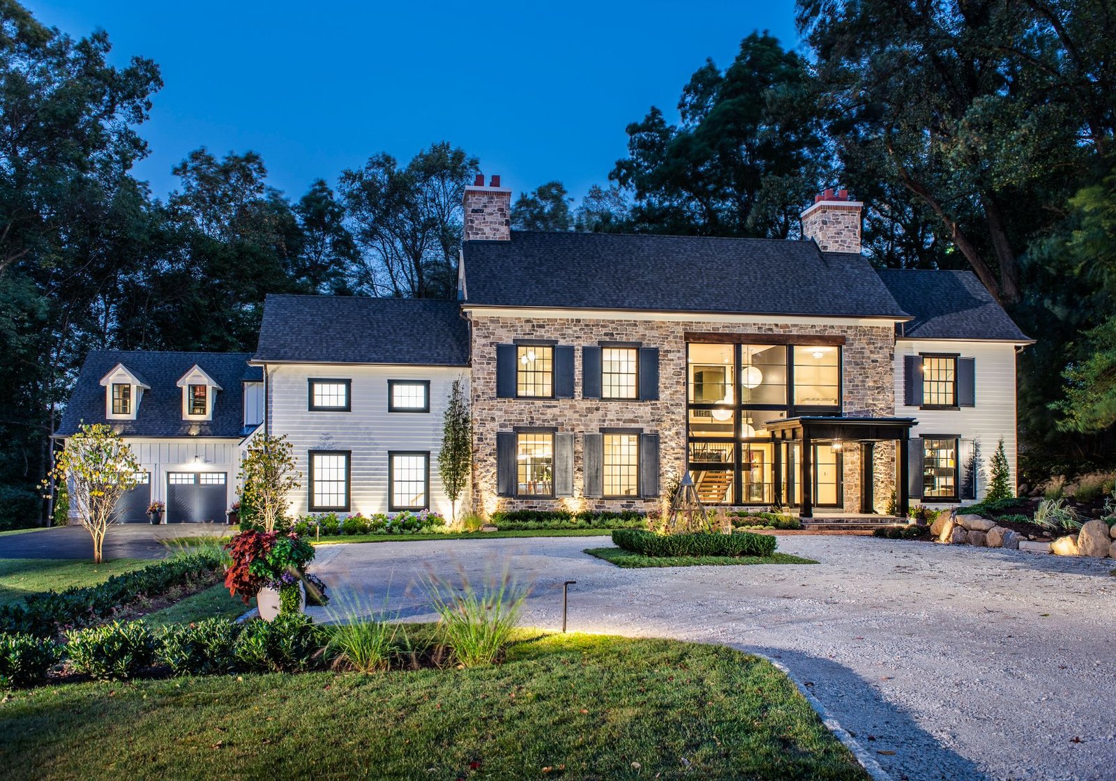 custom home builder Philadelphia pa - design home studios - white driveway - closeup