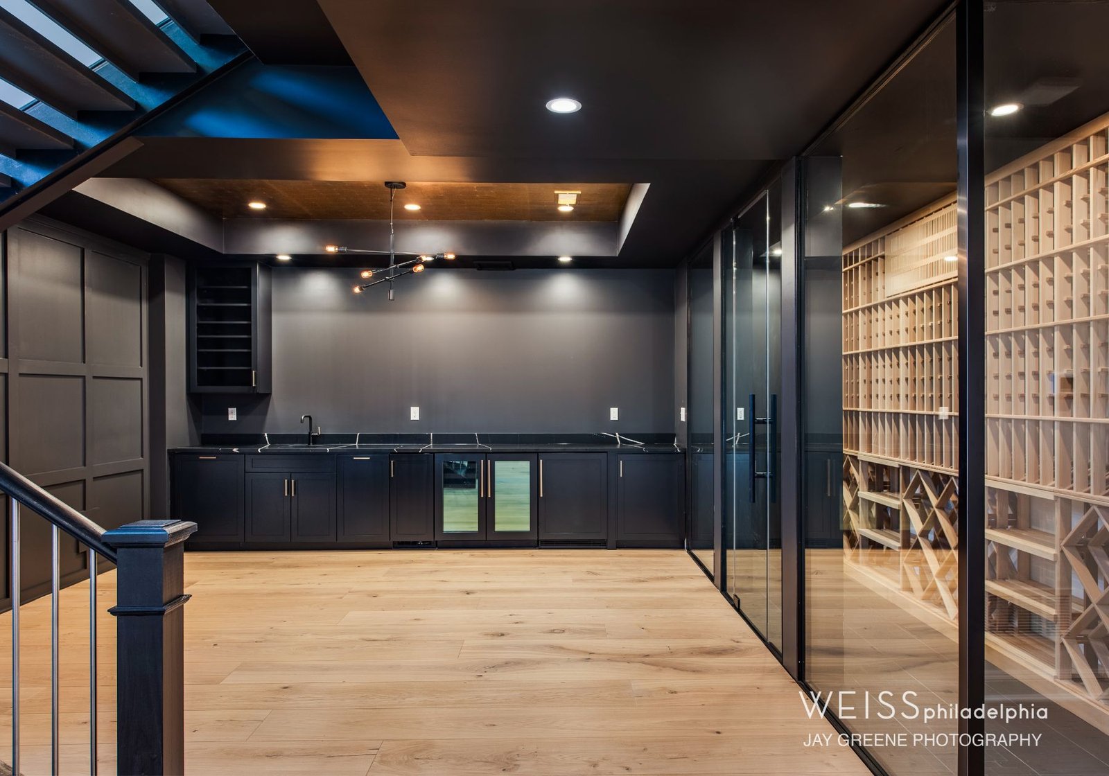 custom home builder Wayne pa - wine cellar